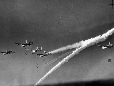 8th AF B-24 Bombers during Raid over France
