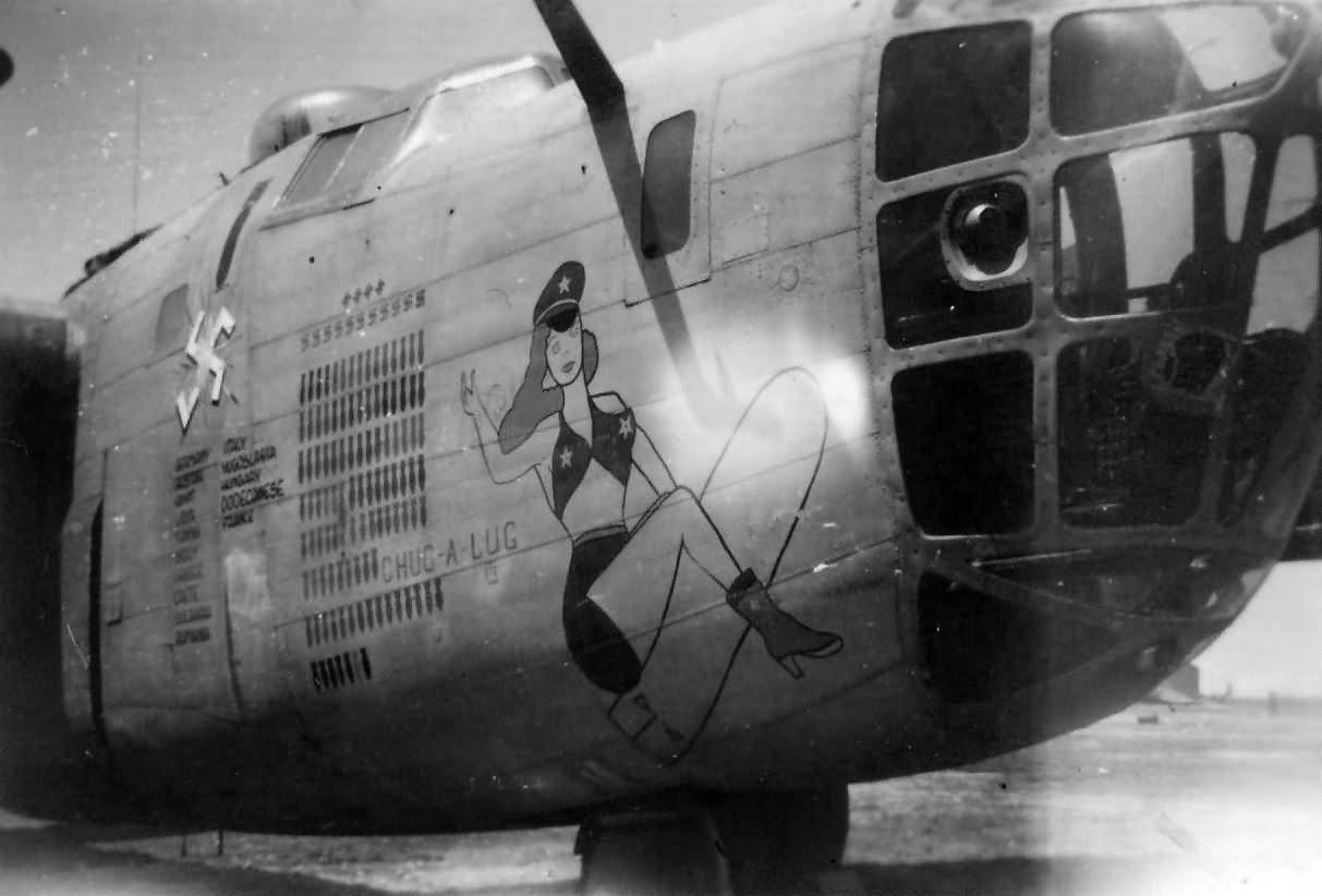98th BG 345th BS 9th AF B-24D serial 41-11766 Chug-A-Lug Nose Art