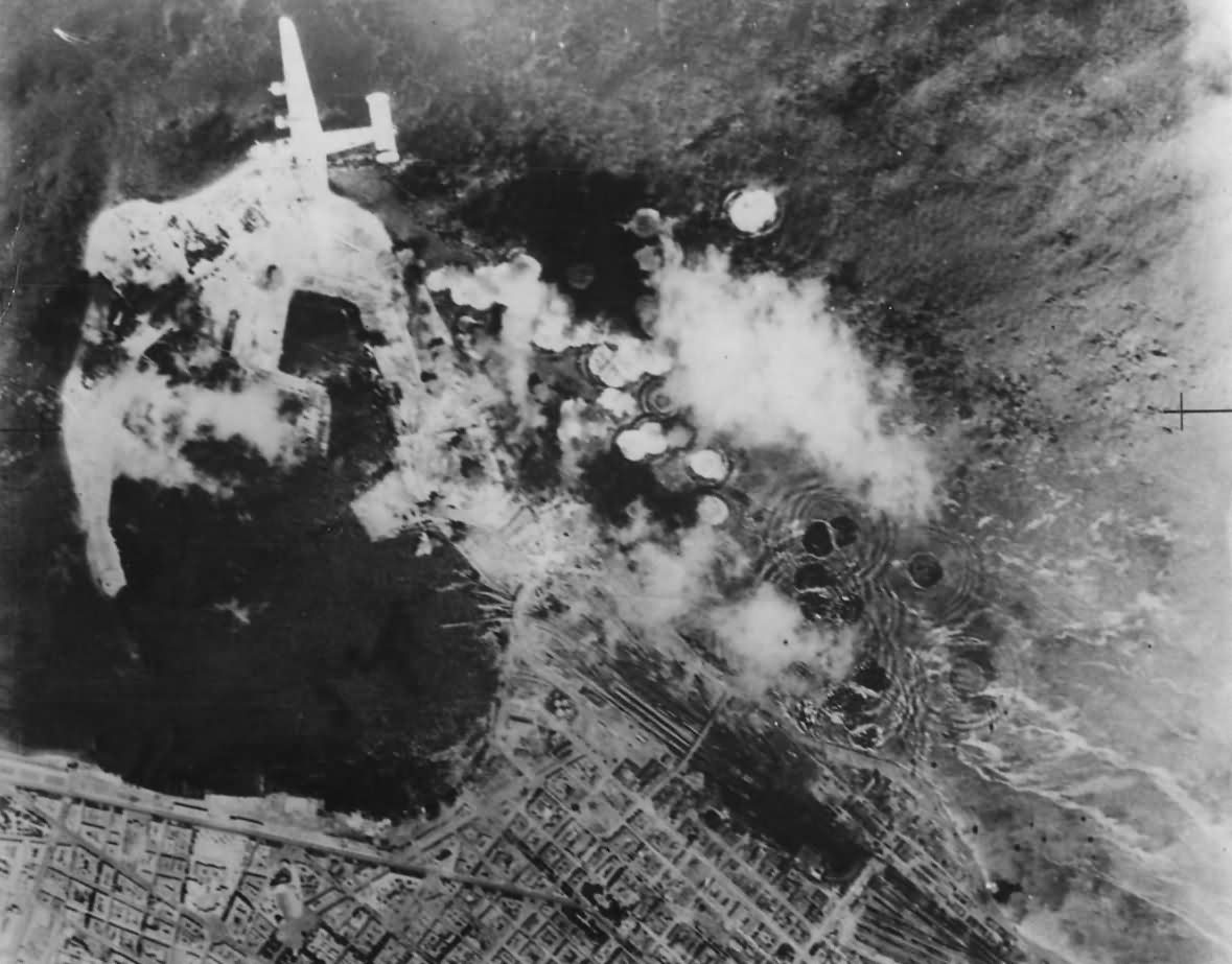 9th AAF B-24 Liberator During Attack on Messina Harbor Sicily July 1943
