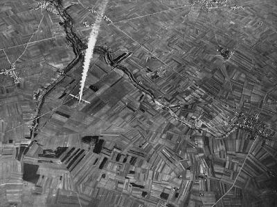 Aerial Photo B-24 Liberator Shot Down Over Germany 1944