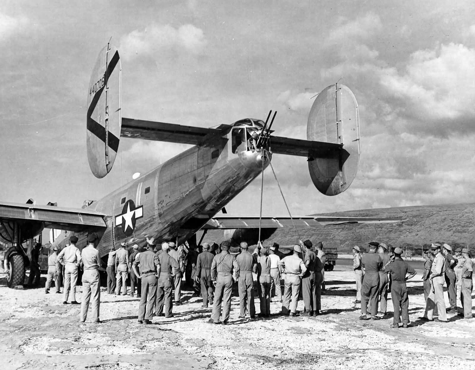 B-24J Liberator serial 44-40706 of the 864th BS, 494th Bomb Group, 7th AF November 22, 1944