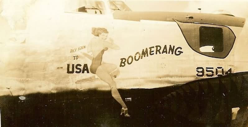 B-24 Liberator nose art BOOMERANG 308th Bomb Group