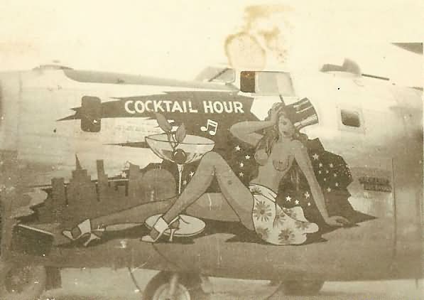 B-24 Liberator nose art „Cocktail Hour” 43rd Bomb Group 64th Bomb Squadron