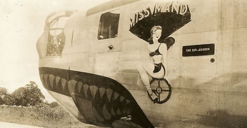 B-24 Liberator nose art Miss Mandy 308th Bomb Group 374th BS