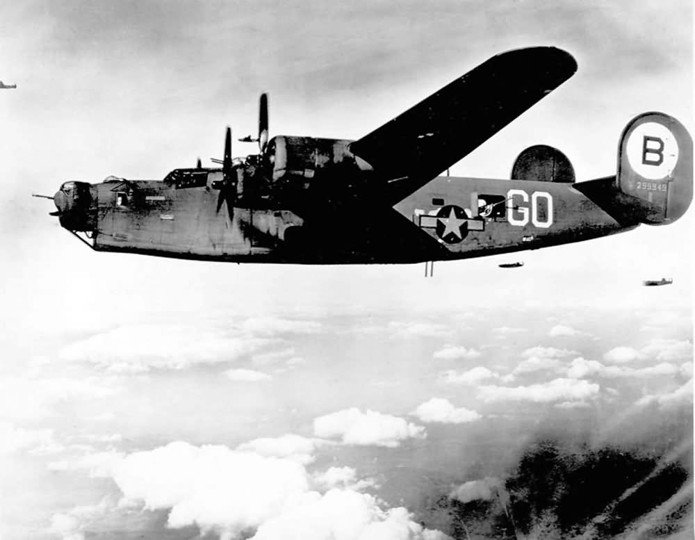 B-24 Liberator Naughty Nan 42-99949 of the 93 Bomb Group 328 Bomb Squadron 1944