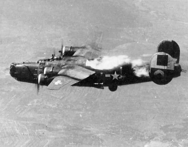 B-24 Liberator in flames over Austria 2