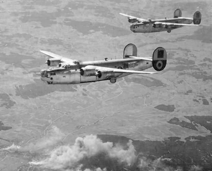 B-24 Liberator 460th bomb group over Gmund Austria 1945