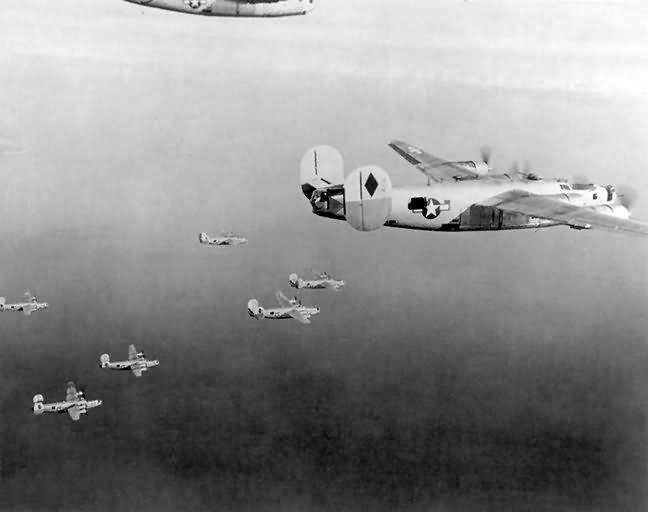 B-24 Liberator over Graz Austria 1944 744th Bomb Squadron 456th Bomb Group