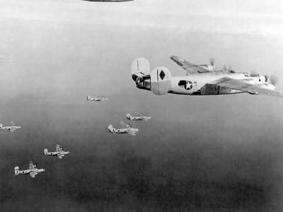 B-24 Liberator over Graz Austria 1944 744th Bomb Squadron 456th Bomb Group