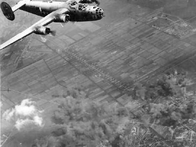 B-24 Liberator over Wiener Neustadt Austria April 12, 1944 – 376th Bomb Group