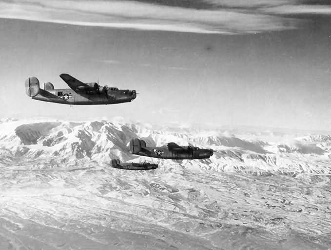 B-24J Liberators over the Alps Austria January 1945 451st Bomb Group