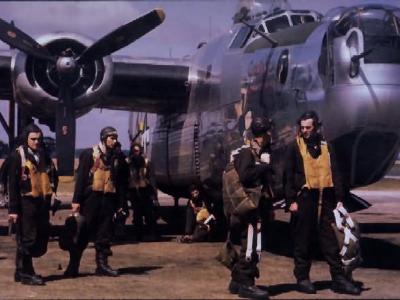 B-24 Liberator pilots color photo