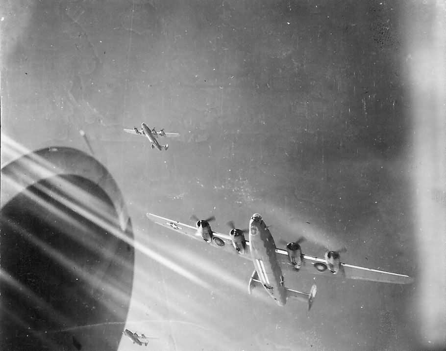 B-24 Liberators of the 490th Bomb Group in flight 1944