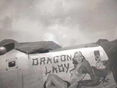 B-24 Liberator Bomber Nose Art Dragon Lady Okinawa 1945 11th Bomb Group 42nd Bomb Squadron