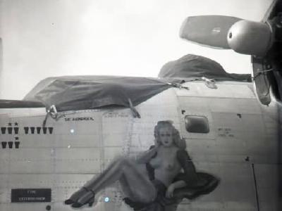 B-24 Liberator Bomber Nose Art Well Developed Okinawa 1945
