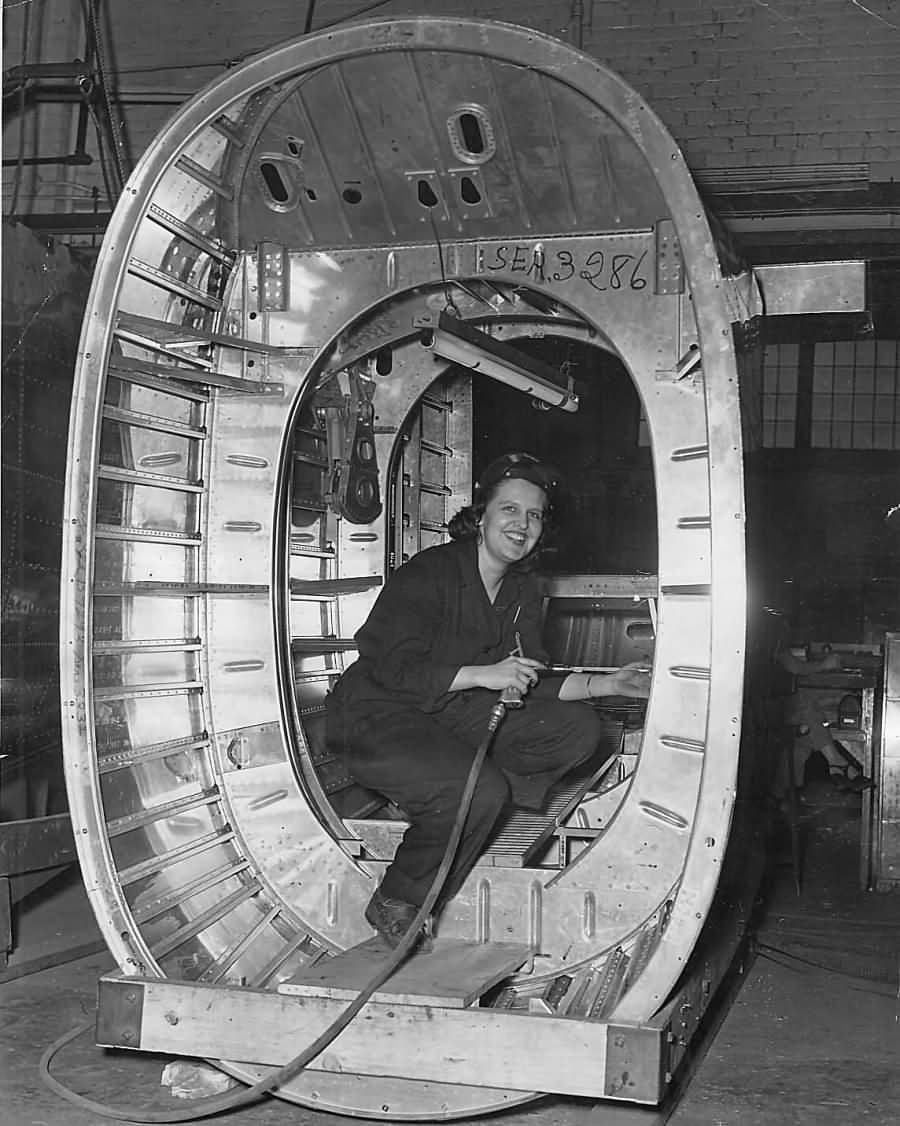 Woman Ordnance Worker on B-24 Libeartor 1944