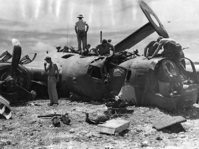 Wreckage of B-24 42-100227 of the 38th Squadron 30th Bombardment Group