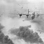 B-24 Bombers Flying Through AA Fire