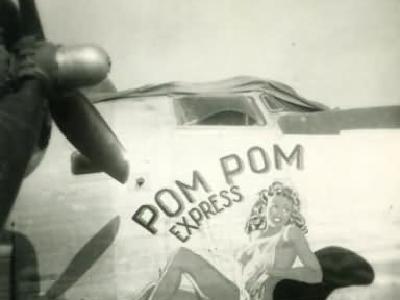 B-24 Nose Art Pom Pom Express Okinawa 1945