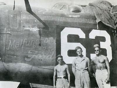 B-24 Liberator nose art Malfunction Sired By Ford 63