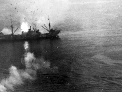 11th Air Force B-25 skip bombing raid 1945