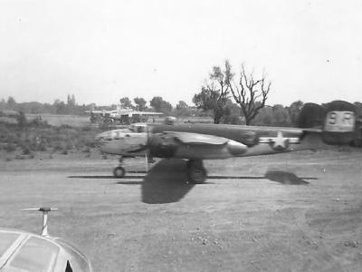 B-25J Mitchell 340 BG 489 BS Taking Off From Airstrip