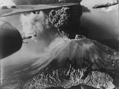 Vesuvius volcano eruption and B-25