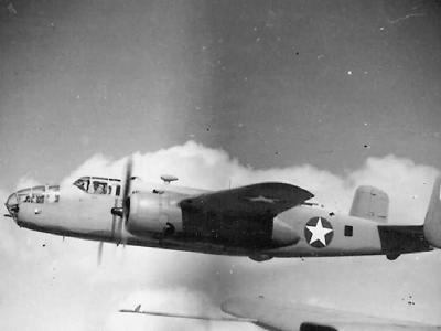 North American B-25C 61 in flight during World War II