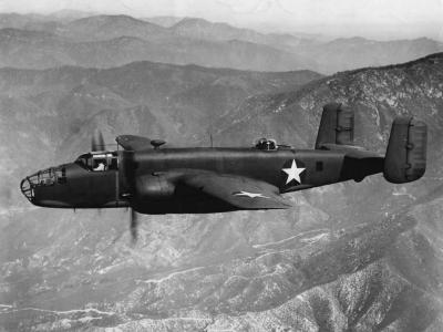 North American B-25 Mitchell during test flight