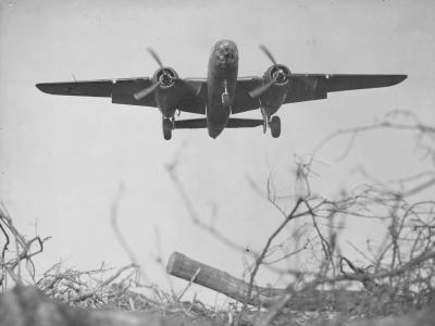 RAF B-25 Mitchell Coming in For Landing 1944