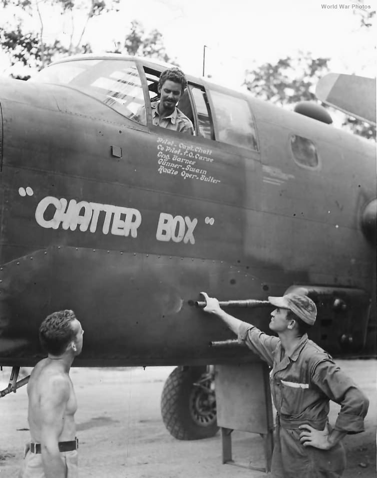 90th BS pilot in cockpit of B-25 41-13088 „Chatter Box” 1943
