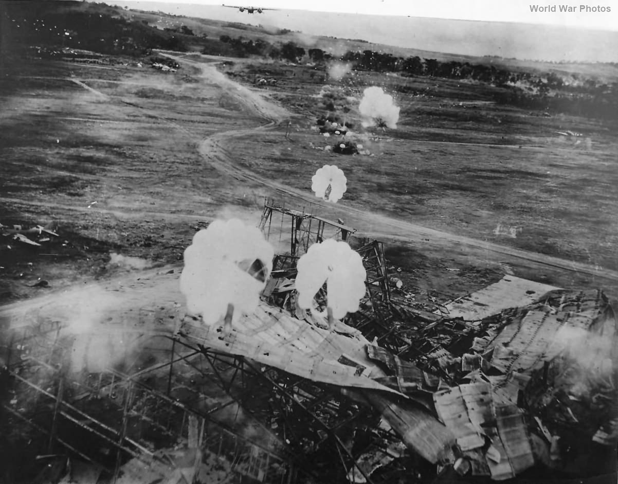 B-25 13th AF drop Parafrag Bombs on Clark Field