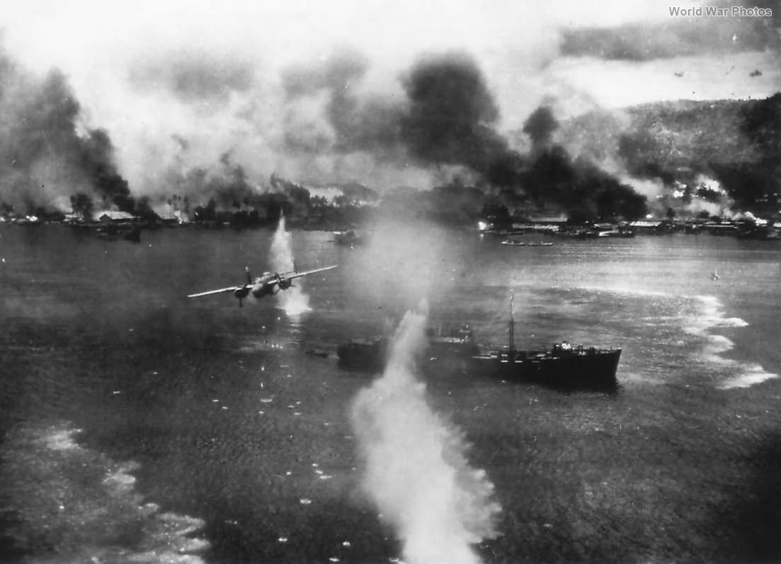 japanese rabaul ship 1943 blasts war