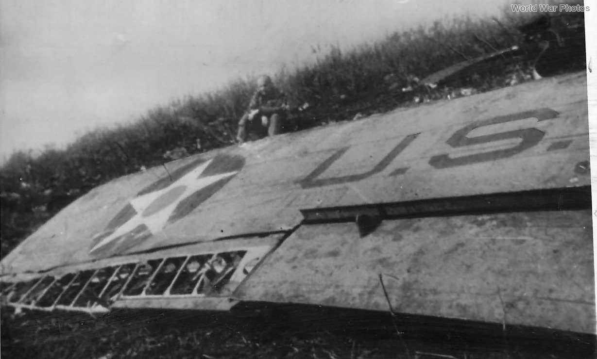 Gen Doolittle by his crashed B-25 in China after Tokyo Raid