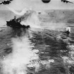 5th AF B-25s Blasts Japanese Ship off South China Coast 1945