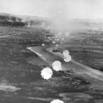 B-25 of the 499th BS „Bats Outa Hel”dropping parafrag bombs