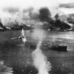 B-25 Blasts Japanese Ship at Rabaul 1943