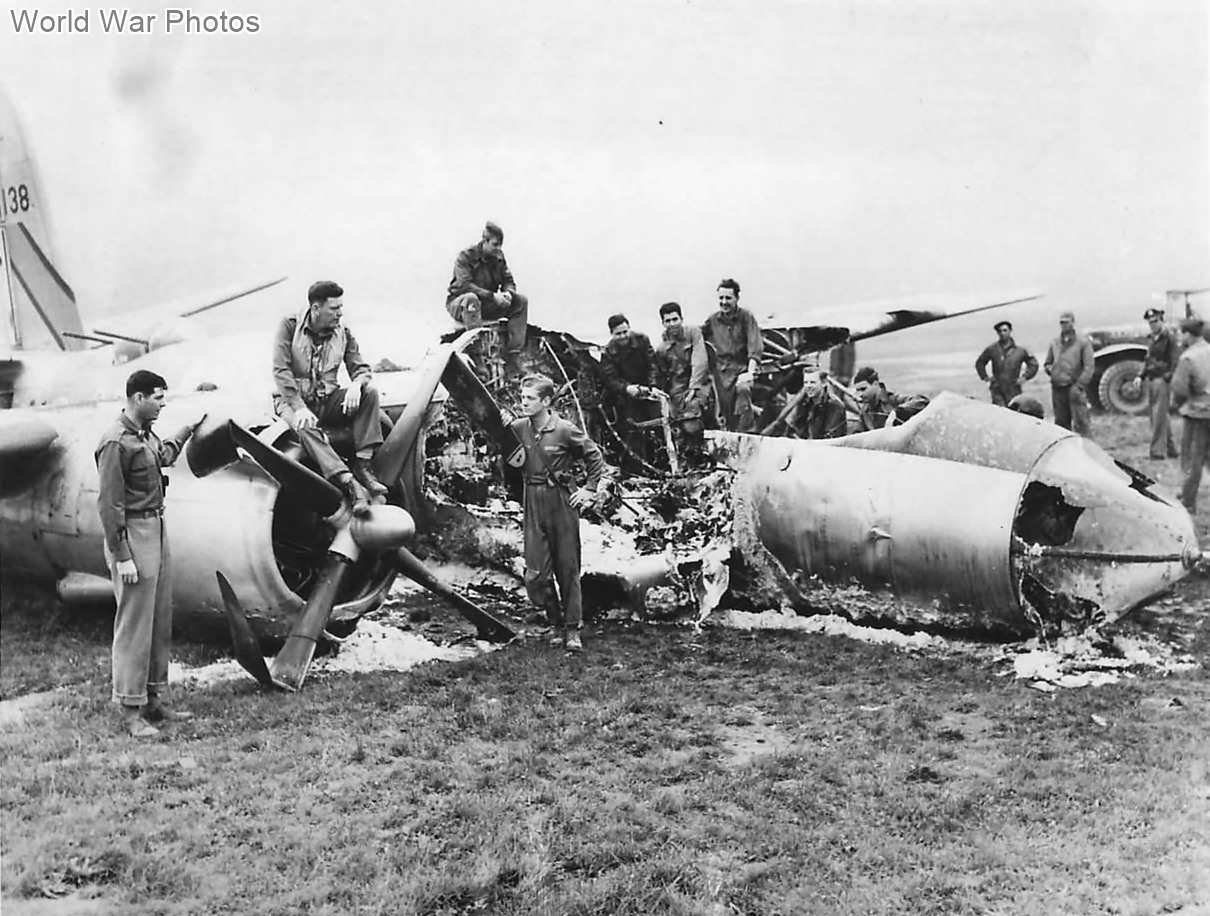 397th Bomb Group B-26 „By Golly” after crash landing in France 1944