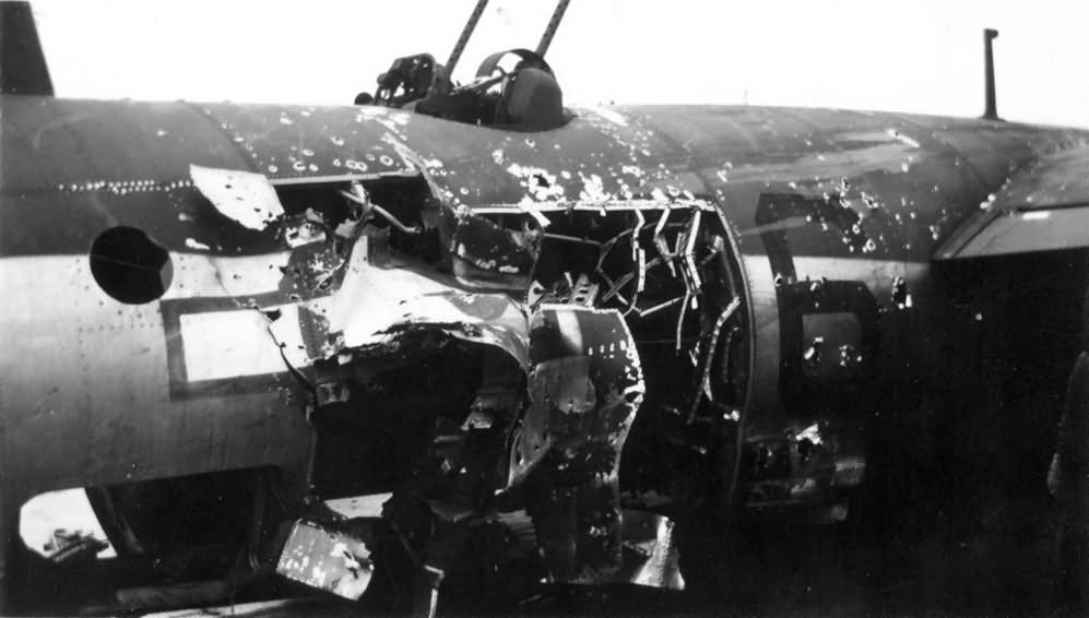B-26 Marauder Bomber Damaged 391st Bomb Group 9th Air Force