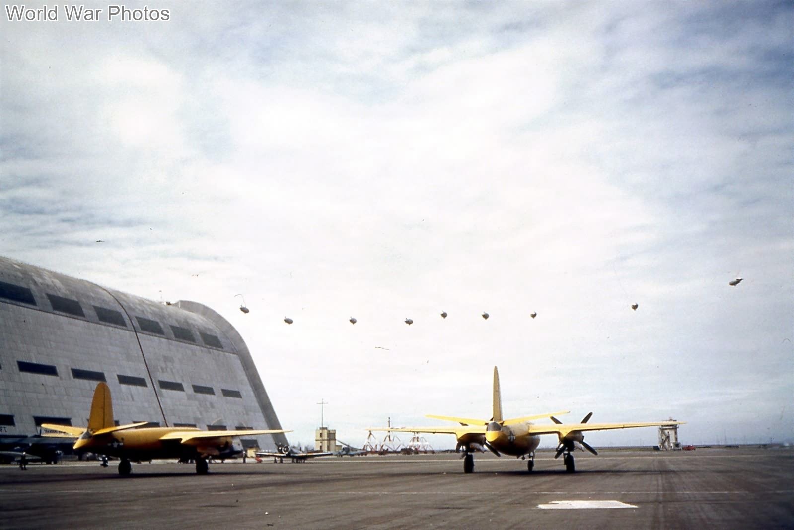 NAS Moffett Field Marauders target tugs and ASW blimps 1944