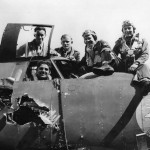 323rd Bomb Group Crew in Damaged B-26C-6-MO Marauder Miss Emily