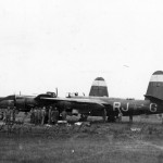A pair of 323rd BG B-26B and C Marauders after an accident on a French airfield