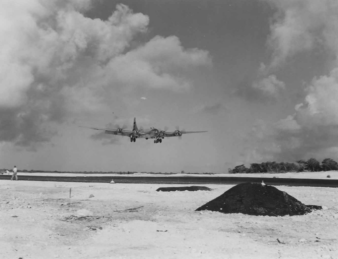 Boeing B-29 of 29th Bomb Group landing on Guam 3