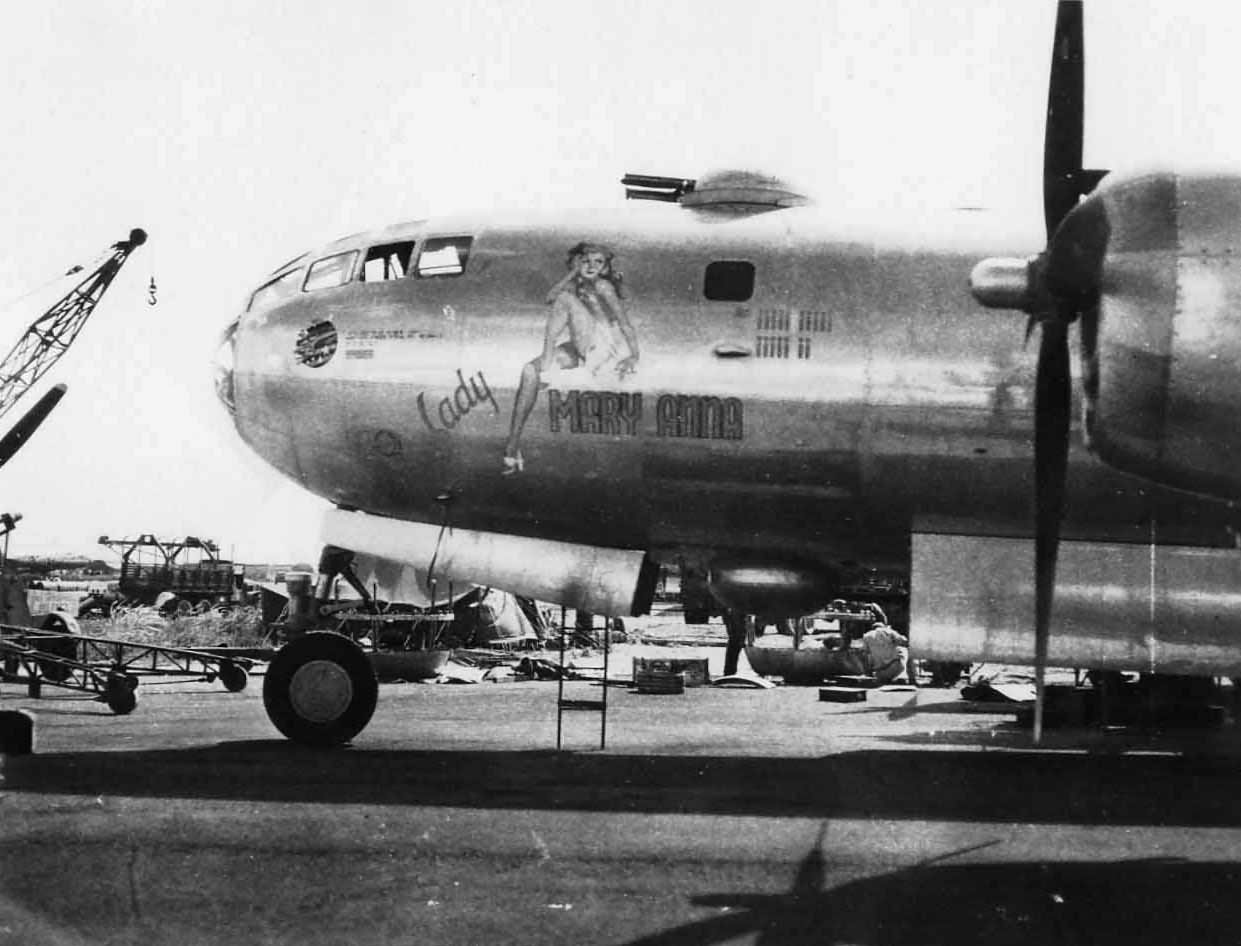 B-29 Superfortress 42-24625 from 498th BG, 875th Bomb Squadron Nose Art Lady Mary Anna