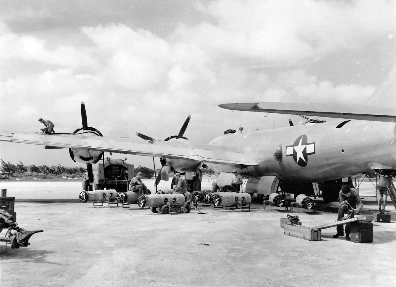 B-29 Superfortress bomber TINIAN airfield PTO