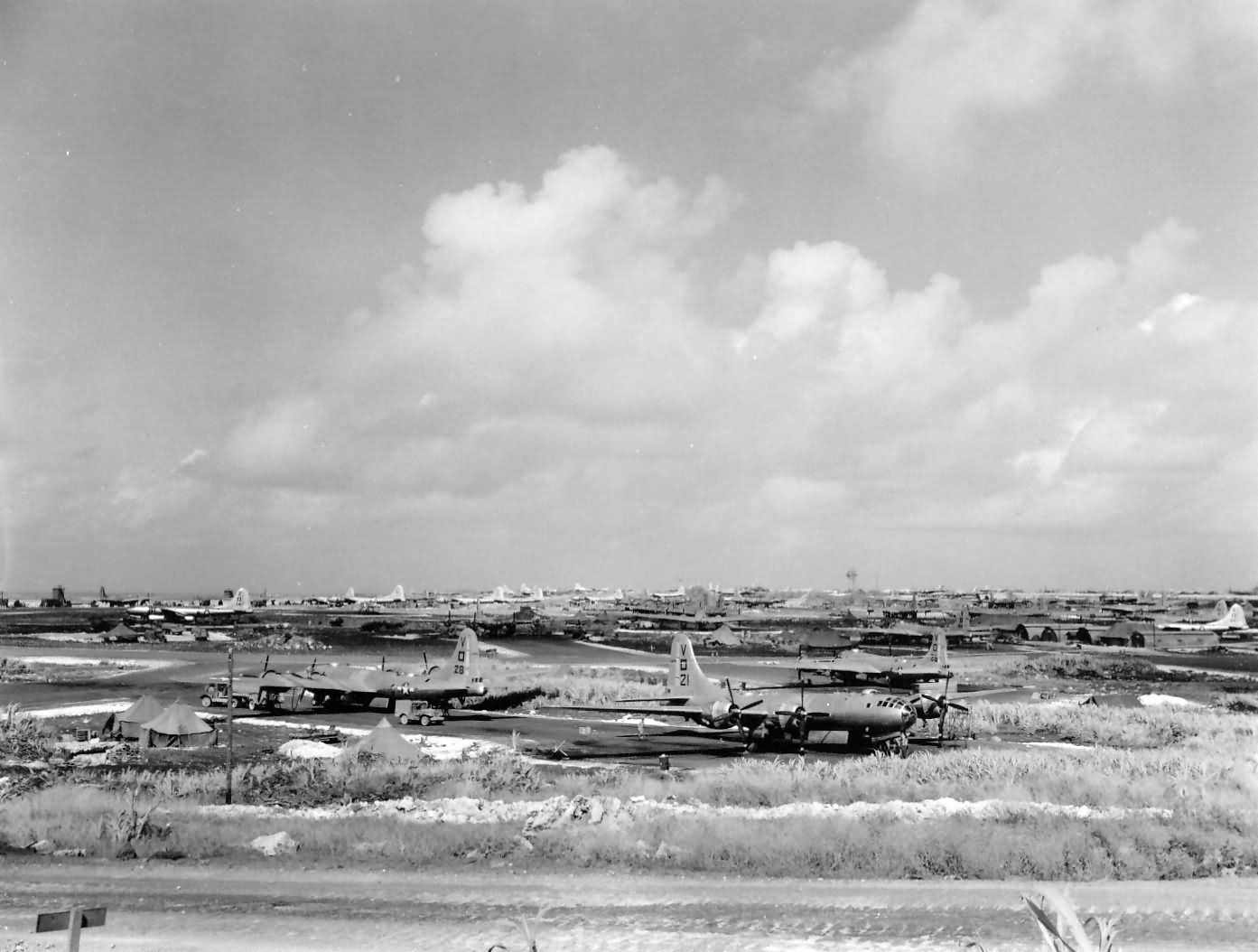 B-29 Superfortress bombers of 499th bomb group on SAIPAN