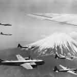 Boeing B-29 498th Bomb Group Bombers Flying Over Mount Fuji Japan