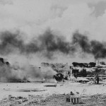 B-29 burning at Isley Field Japanese Strike Back On Saipan 27 November 1944