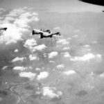 B-29 Superfortress drop their bombs on Tachiarai, Japan