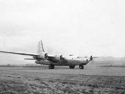 B-32 Dominator bomber at the airfield